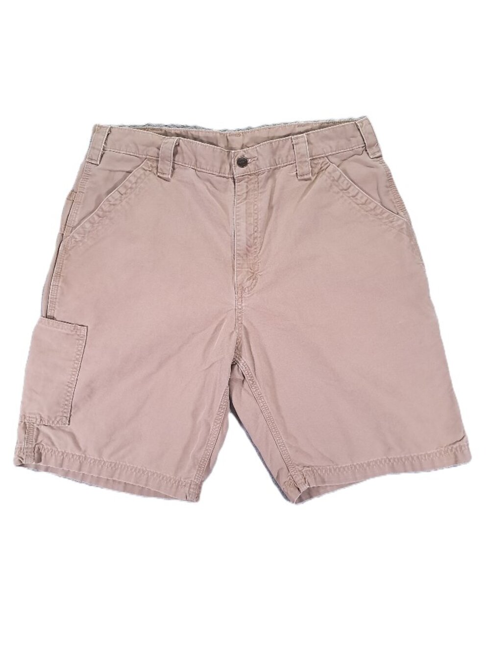 Carhartt Carpenter Short Men 36 B147 DKH Brown Canvas Utility Work 100% Cotton